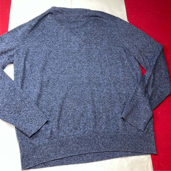 Banana Republic BLUE Black Sweater Henley BUTTON Neck Cotton Viscose Nylon Men L - Picture 2 of 12